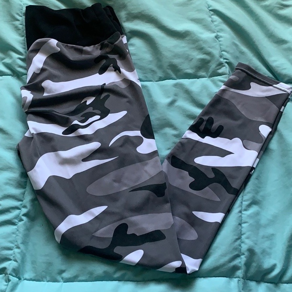 White camo high waist leggings